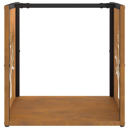 Rastrelliera per Legna da Ardere 40x40x40 cm in Acciaio Corten - homemem39