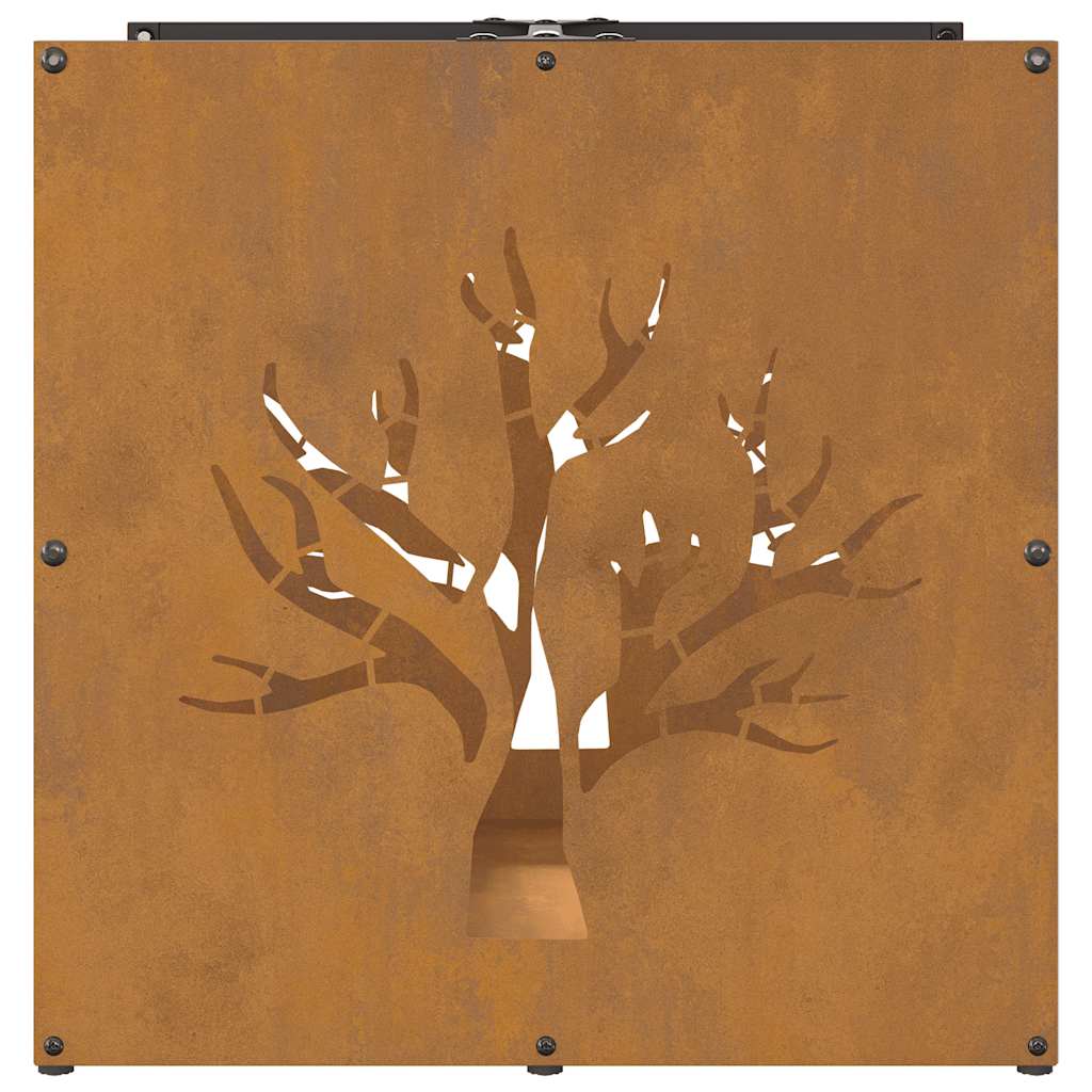 Rastrelliera per Legna da Ardere 40x40x40 cm in Acciaio Corten - homemem39