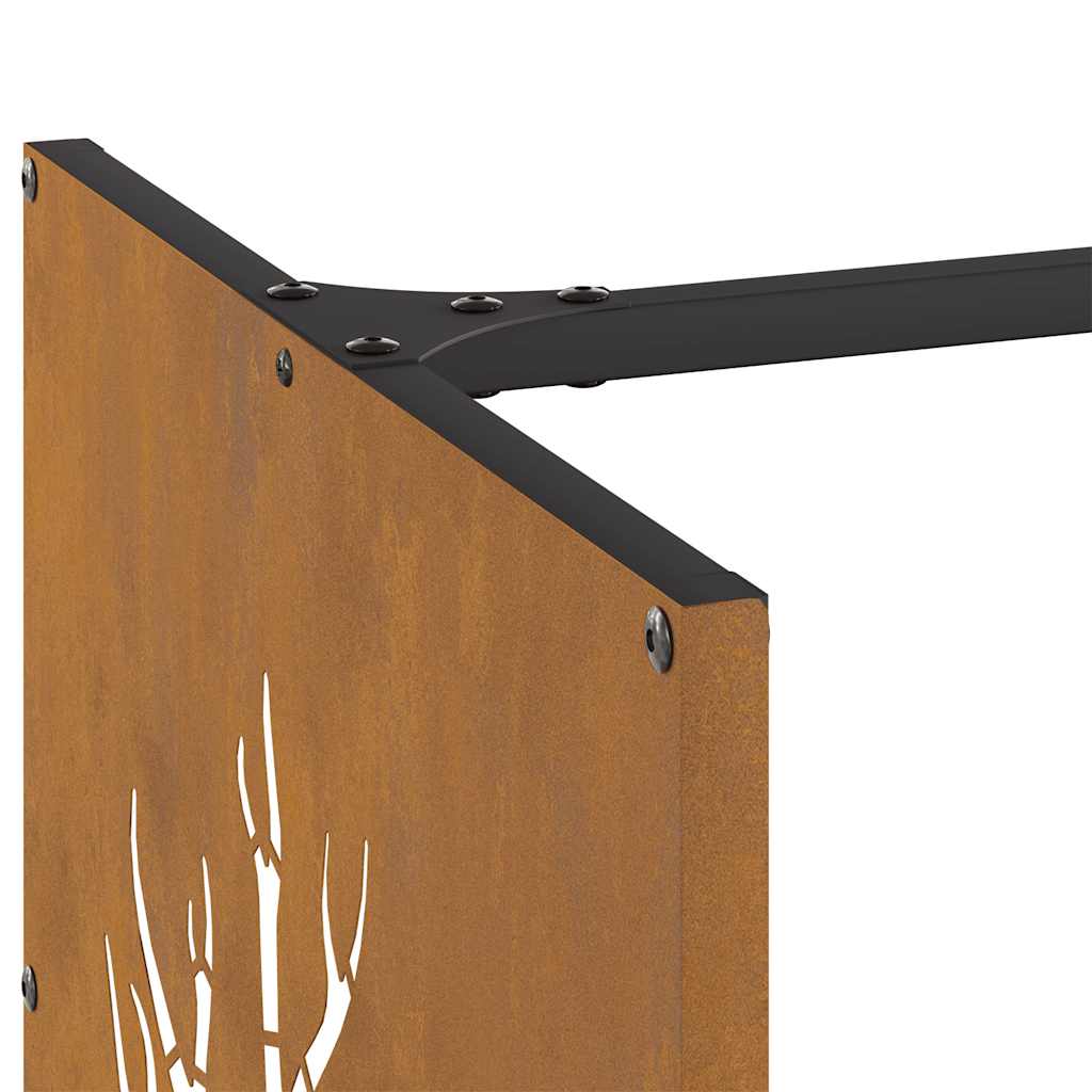 Rastrelliera per Legna da Ardere 40x40x40 cm in Acciaio Corten - homemem39