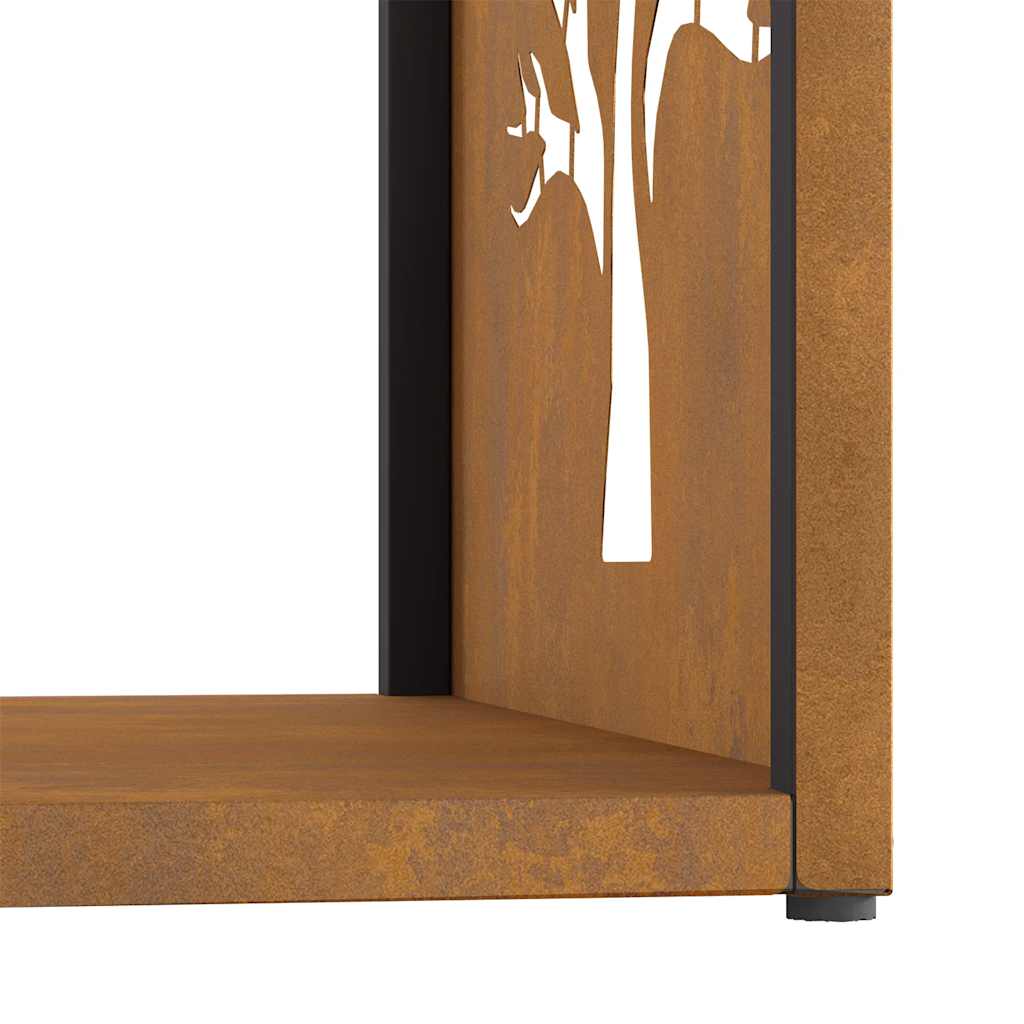 Rastrelliera per Legna da Ardere 40x40x40 cm in Acciaio Corten - homemem39