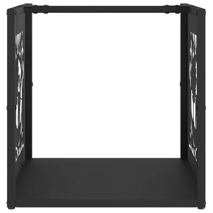 Rastrelliera per Legna da Ardere Nera 40x40x40 cm - homemem39