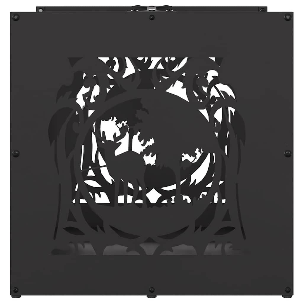 Rastrelliera per Legna da Ardere Nera 40x40x40 cm - homemem39