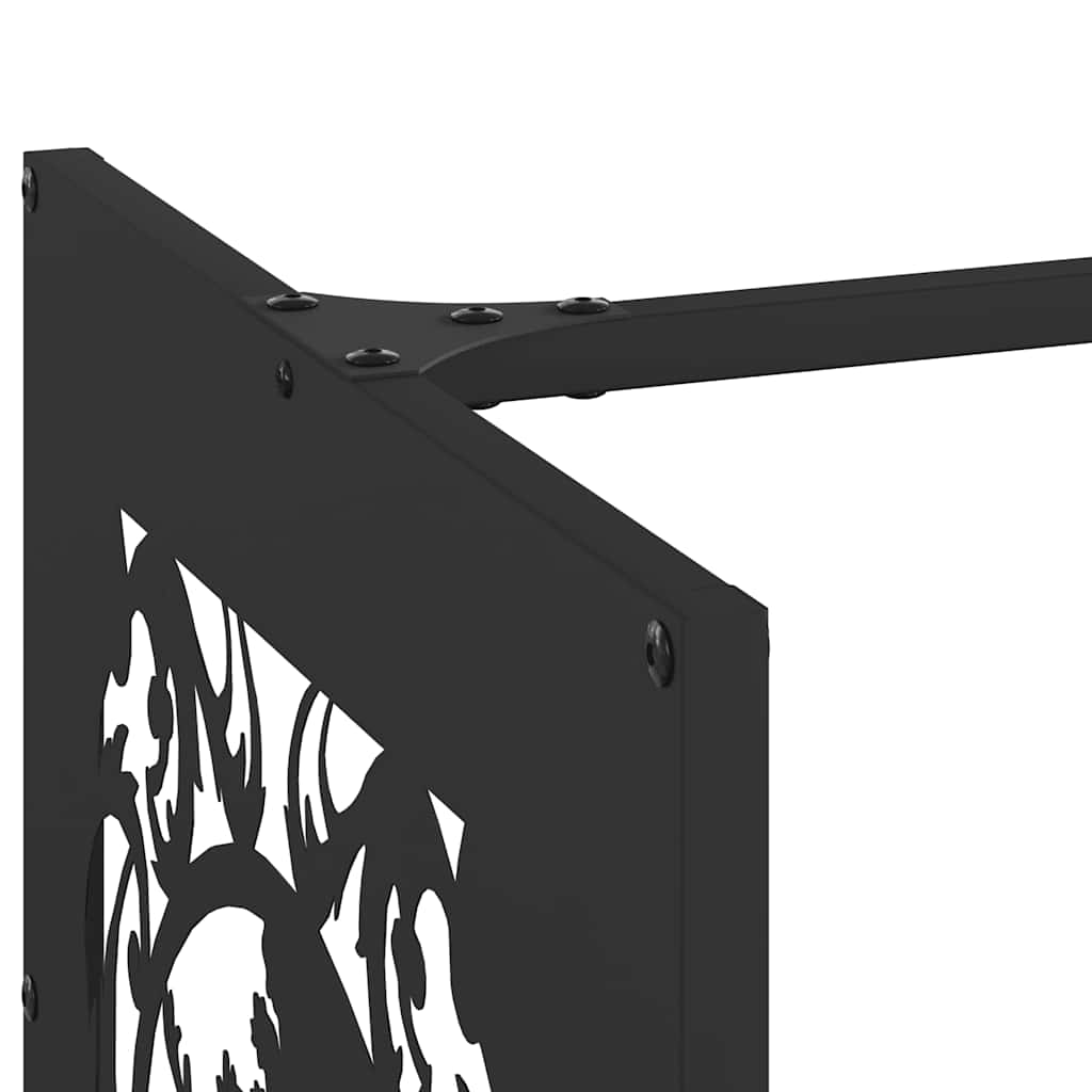 Rastrelliera per Legna da Ardere Nera 40x40x40 cm - homemem39