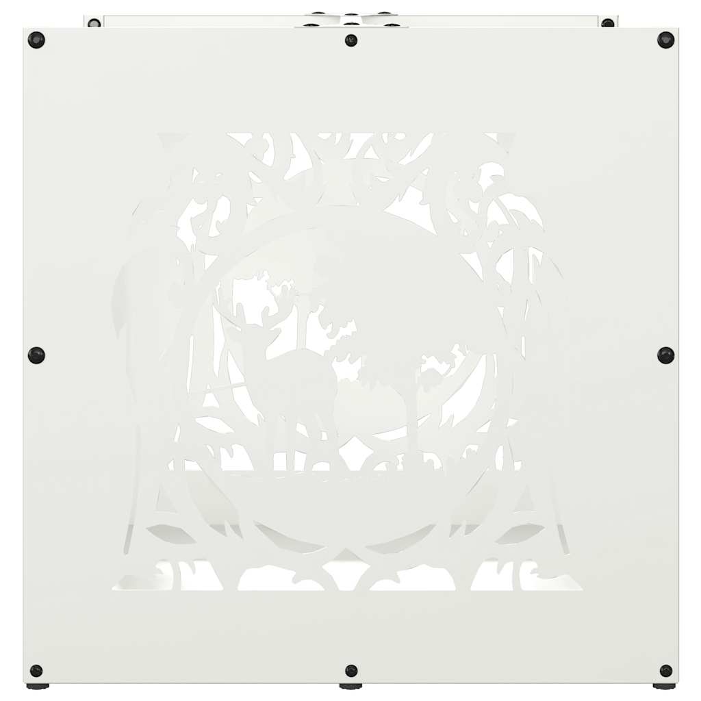 Rastrelliera per Legna da Ardere Bianca 40x40x40 cm