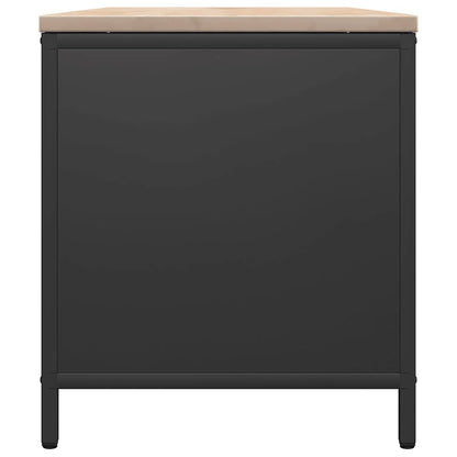 Rastrelliera per Legna da Ardere con Piano Nera 100x40x60 cm