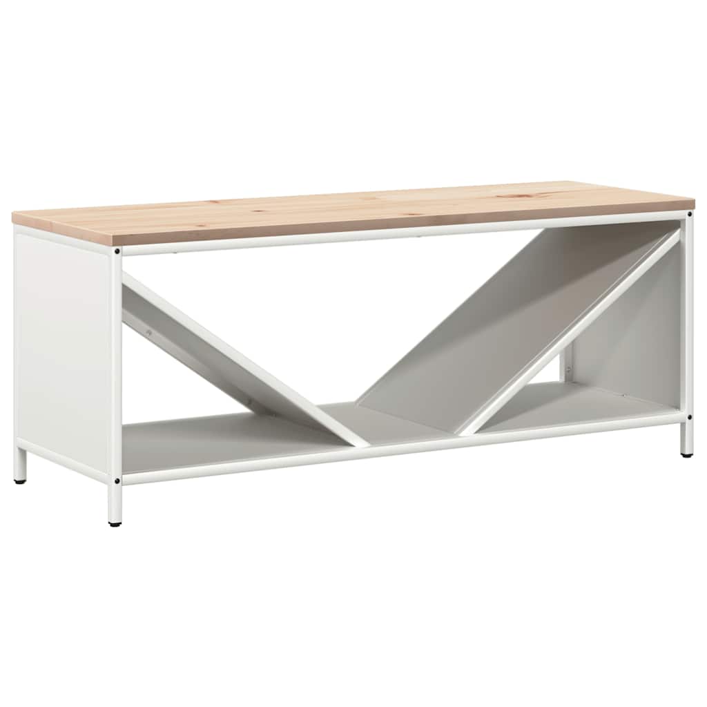 Rastrelliera per Legna da Ardere con Piano Bianca 100x40x60 cm - homemem39