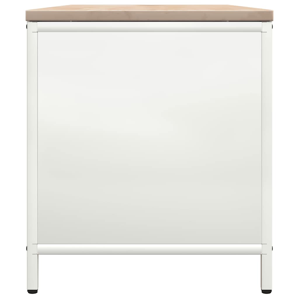 Rastrelliera per Legna da Ardere con Piano Bianca 100x40x60 cm - homemem39