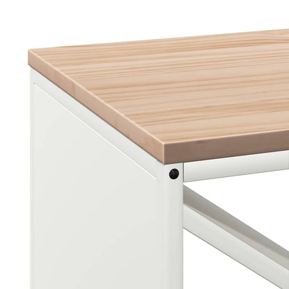 Rastrelliera per Legna da Ardere con Piano Bianca 100x40x60 cm - homemem39