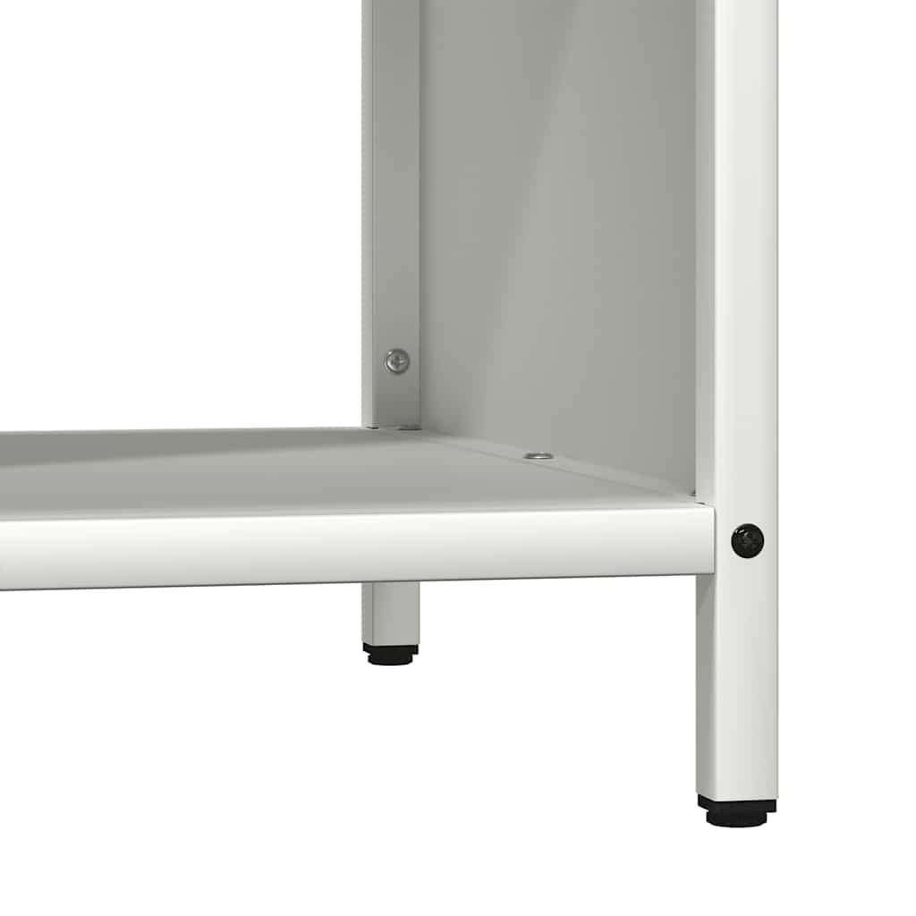 Rastrelliera per Legna da Ardere con Piano Bianca 100x40x60 cm - homemem39