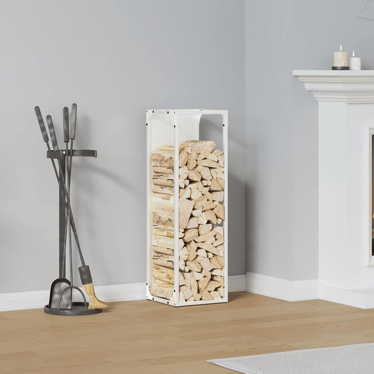 Rastrelliera per Legna da Ardere Bianca 25x25x80 cm - homemem39