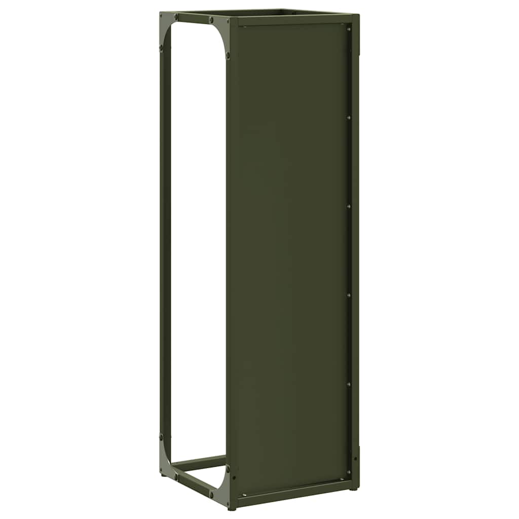 Rastrelliera per Legna da Ardere Verde Oliva 25x25x80 cm - homemem39