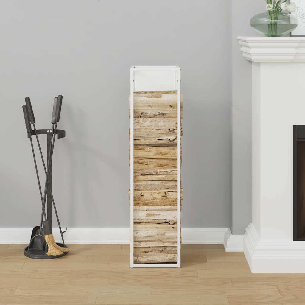 Rastrelliera per Legna da Ardere Bianca 25x25x100 cm - homemem39