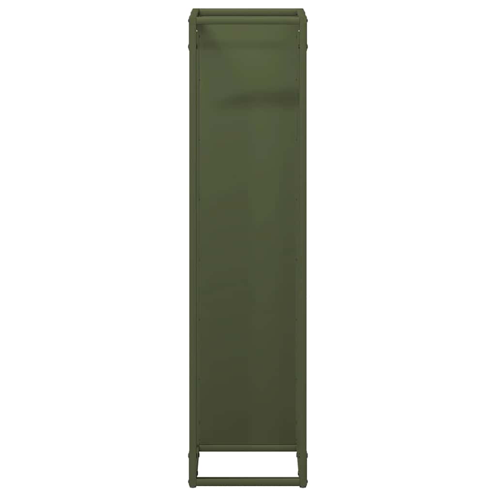 Rastrelliera per Legna da Ardere Verde Oliva 25x25x100 cm - homemem39