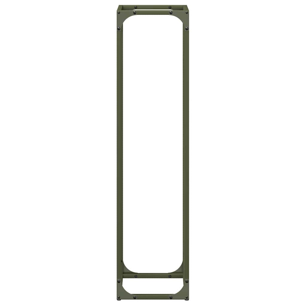 Rastrelliera per Legna da Ardere Verde Oliva 25x25x100 cm - homemem39