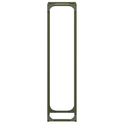 Rastrelliera per Legna da Ardere Verde Oliva 25x25x100 cm - homemem39