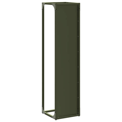 Rastrelliera per Legna da Ardere Verde Oliva 25x25x100 cm - homemem39
