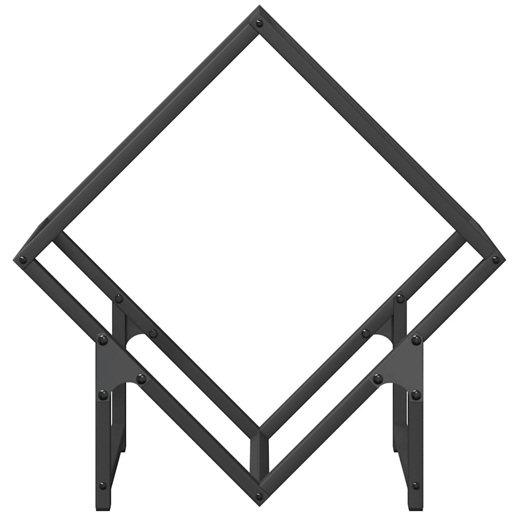 Rastrelliera per Legna da Ardere Nera 50x25x50 cm - homemem39