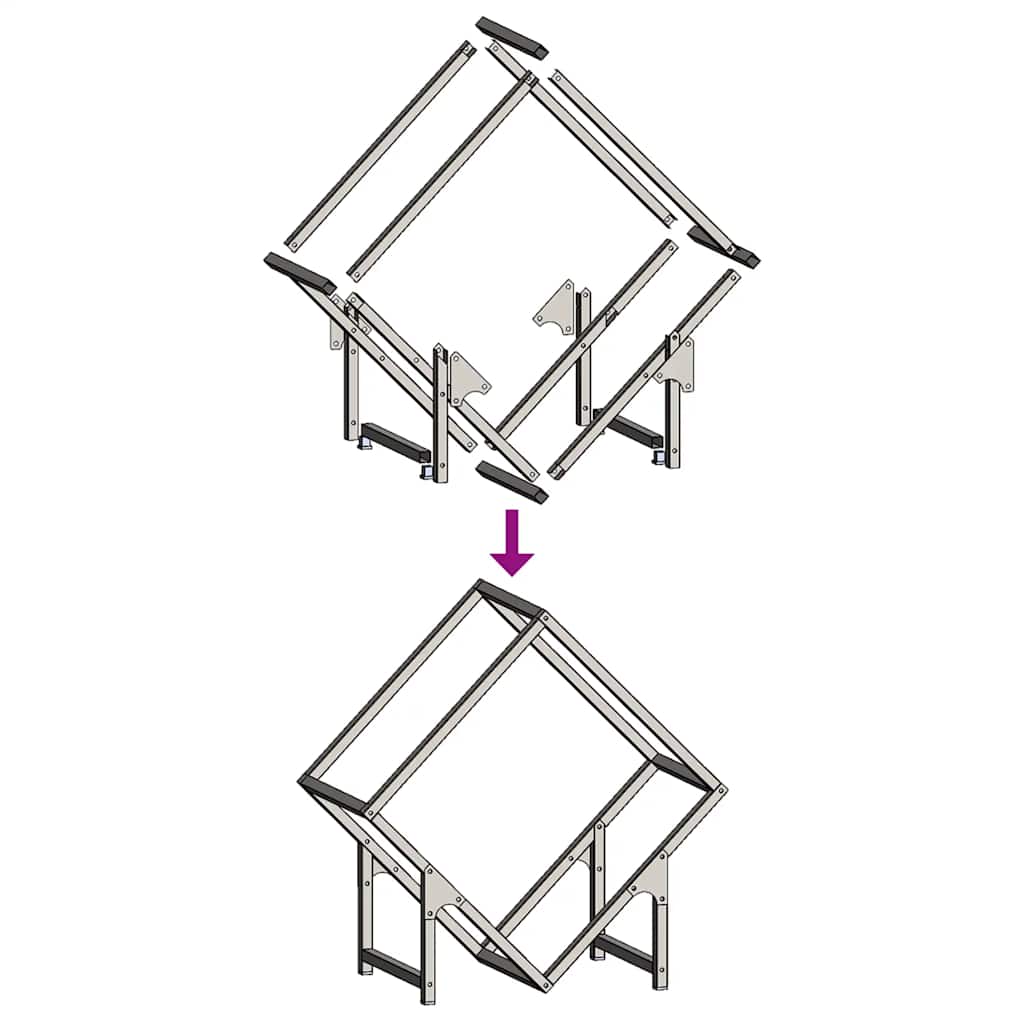 Rastrelliera per Legna da Ardere Bianca 50x25x50 cm - homemem39