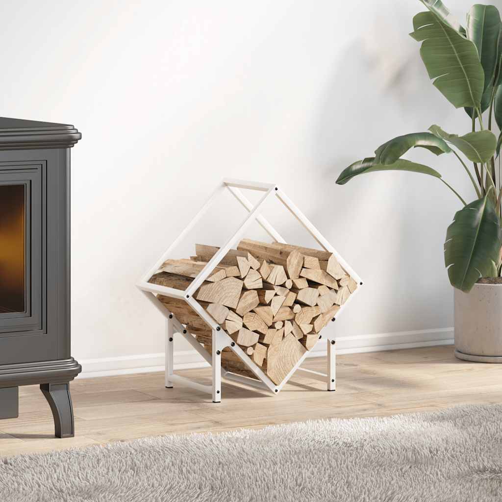 Rastrelliera per Legna da Ardere Bianca 50x25x50 cm - homemem39