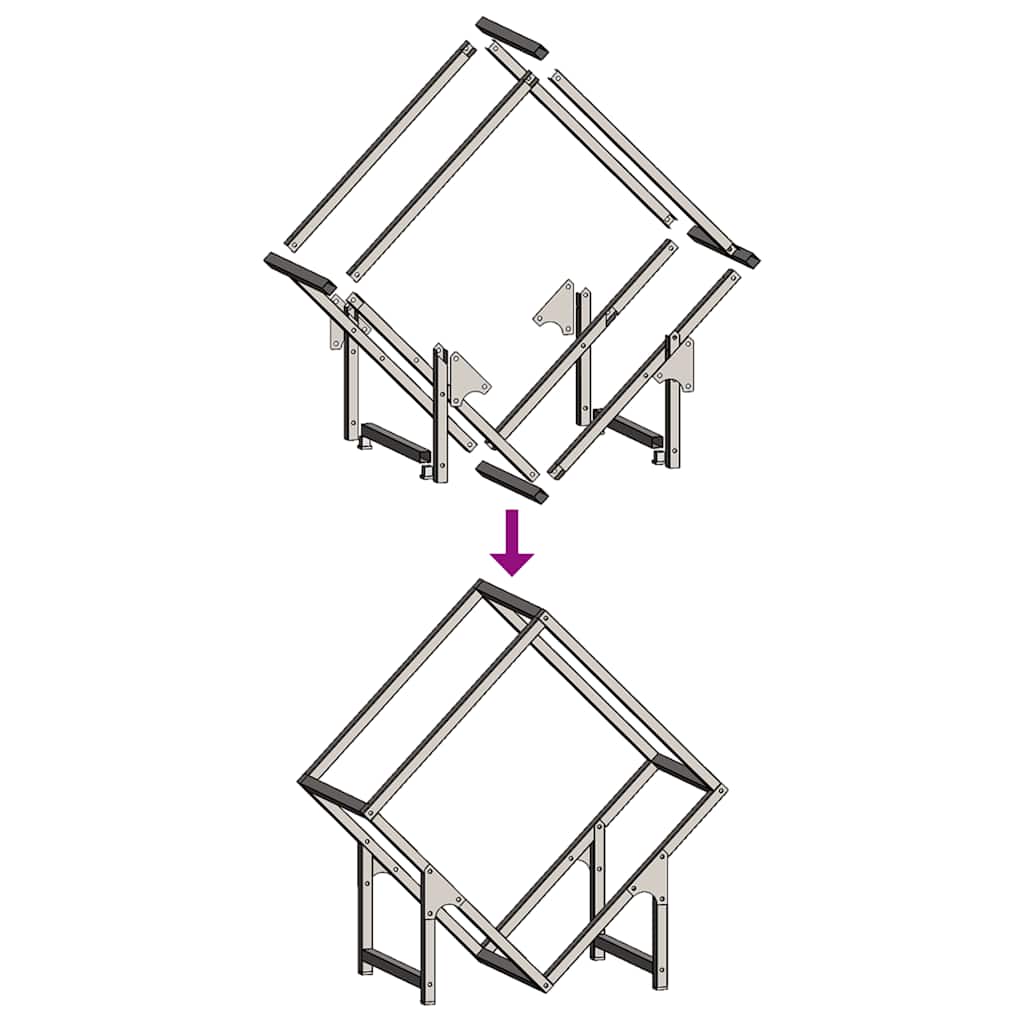 Rastrelliera per Legna da Ardere Antracite 50x25x50 cm - homemem39