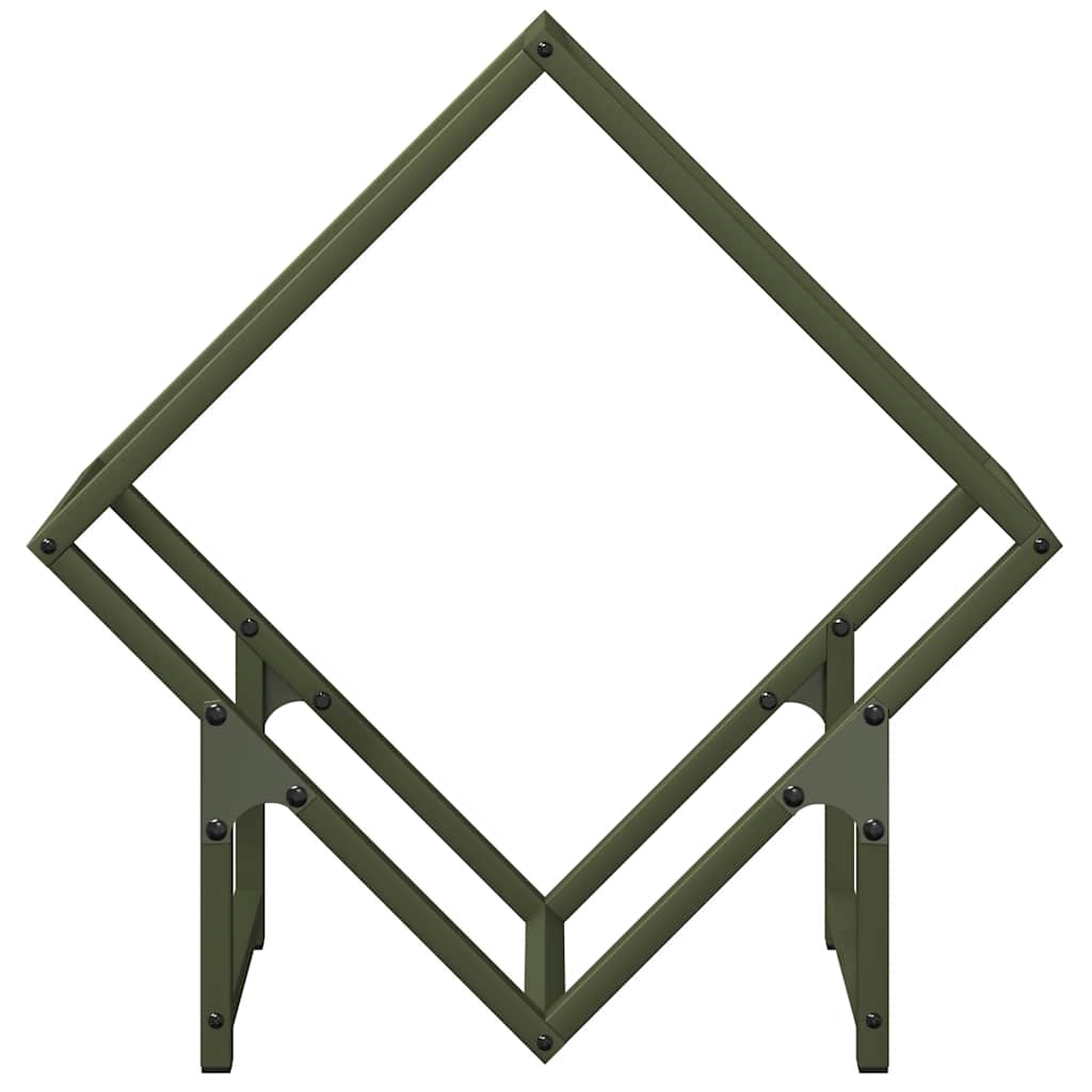 Rastrelliera per Legna da Ardere Verde Oliva 50x25x50 cm - homemem39