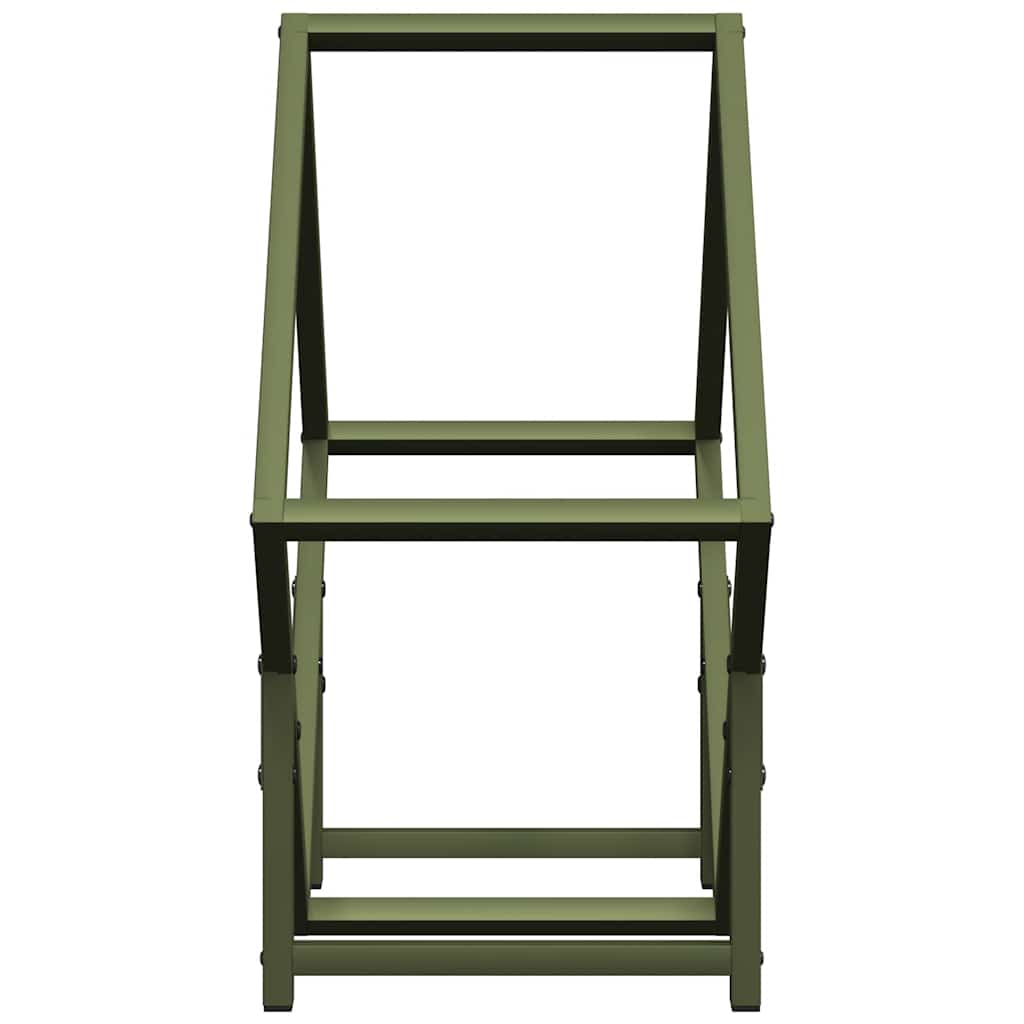 Rastrelliera per Legna da Ardere Verde Oliva 50x25x50 cm - homemem39