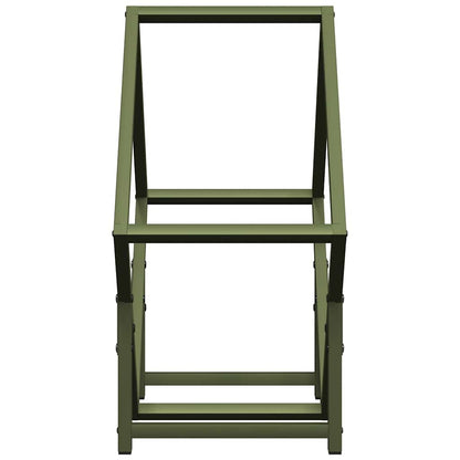 Rastrelliera per Legna da Ardere Verde Oliva 50x25x50 cm - homemem39