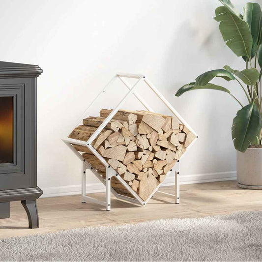 Rastrelliera per Legna da Ardere Bianca 60x25x60 cm - homemem39