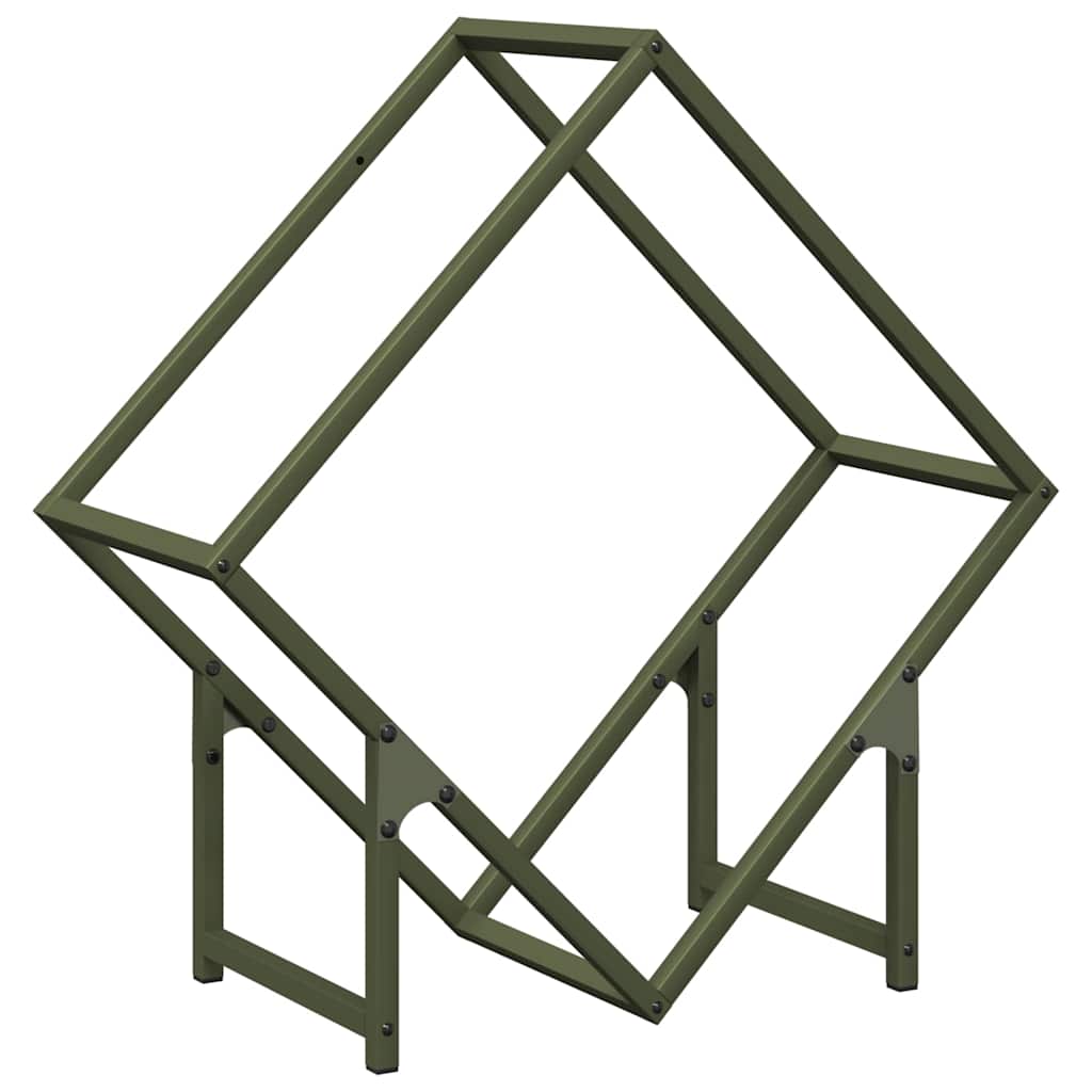 Rastrelliera per Legna da Ardere Verde Oliva 60x25x60 cm - homemem39