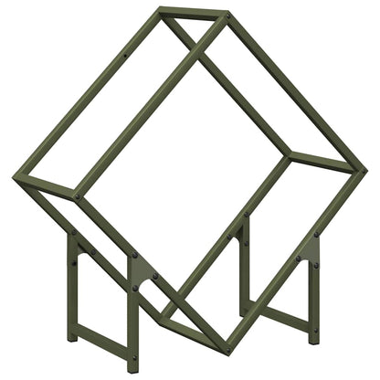 Rastrelliera per Legna da Ardere Verde Oliva 60x25x60 cm - homemem39