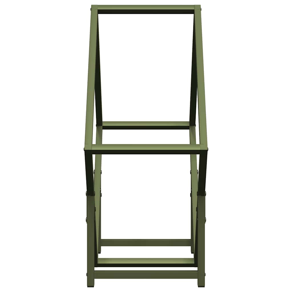 Rastrelliera per Legna da Ardere Verde Oliva 60x25x60 cm - homemem39