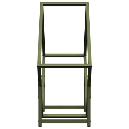 Rastrelliera per Legna da Ardere Verde Oliva 60x25x60 cm - homemem39