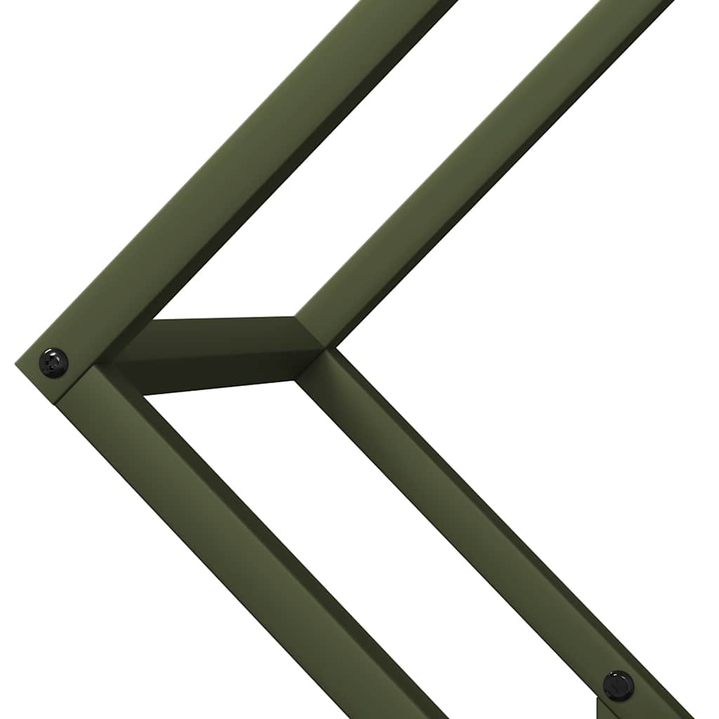 Rastrelliera per Legna da Ardere Verde Oliva 60x25x60 cm - homemem39