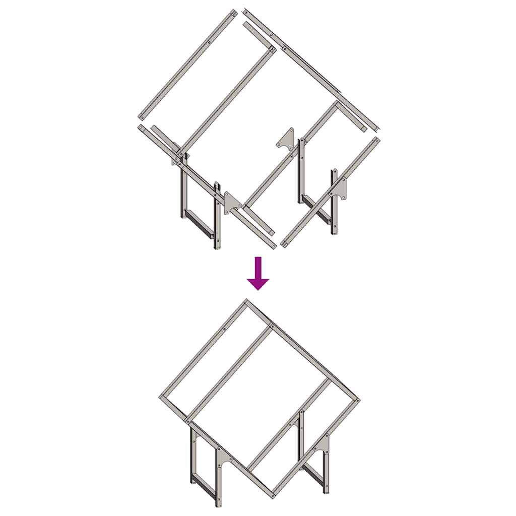 Rastrelliera per Legna da Ardere Verde Oliva 60x25x60 cm - homemem39