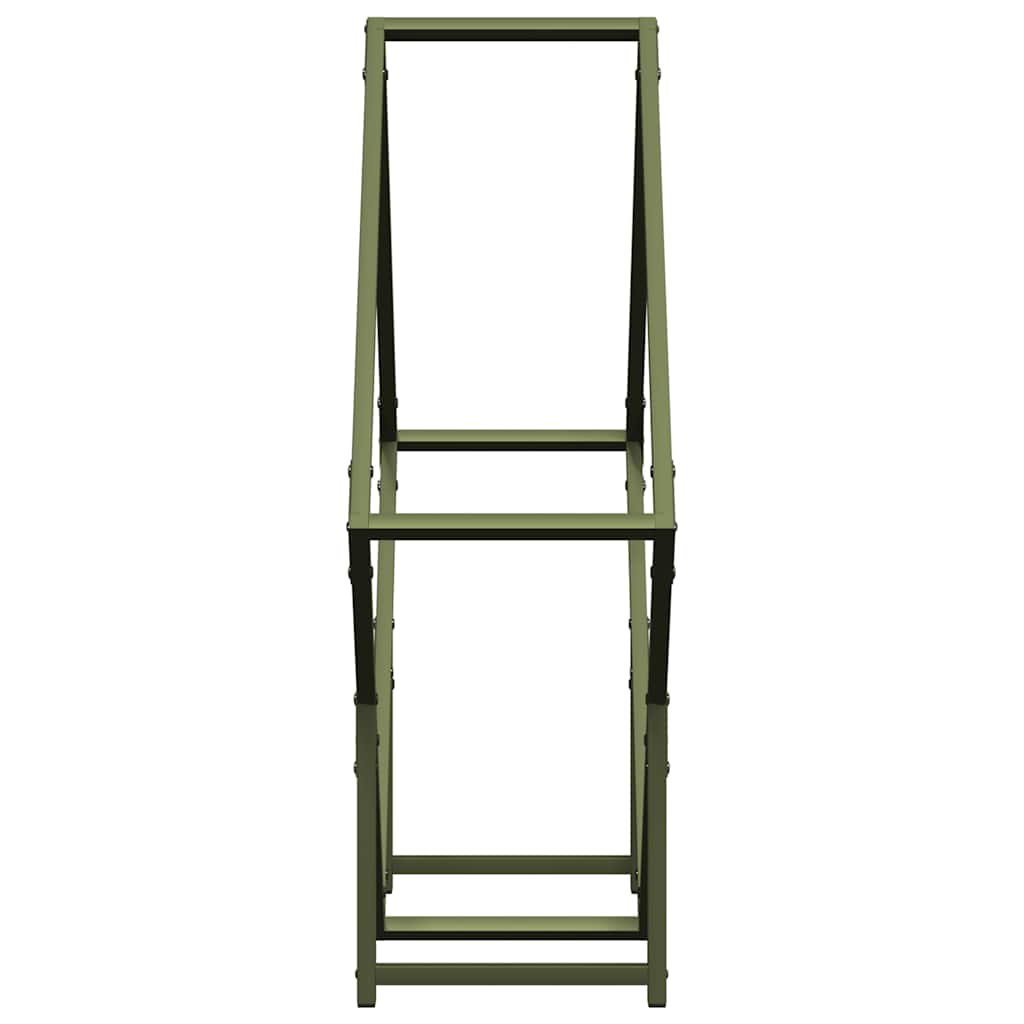 Rastrelliera per Legna da Ardere Verde Oliva 80x25x80 cm - homemem39