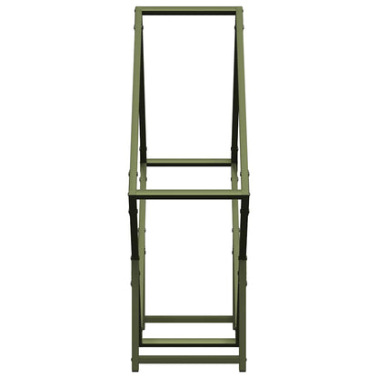 Rastrelliera per Legna da Ardere Verde Oliva 80x25x80 cm - homemem39