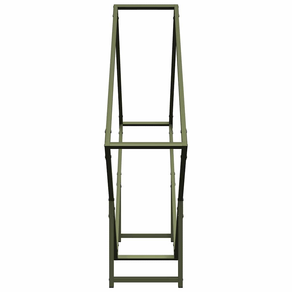 Rastrelliera per Legna da Ardere Verde Oliva 100x25x100 cm - homemem39