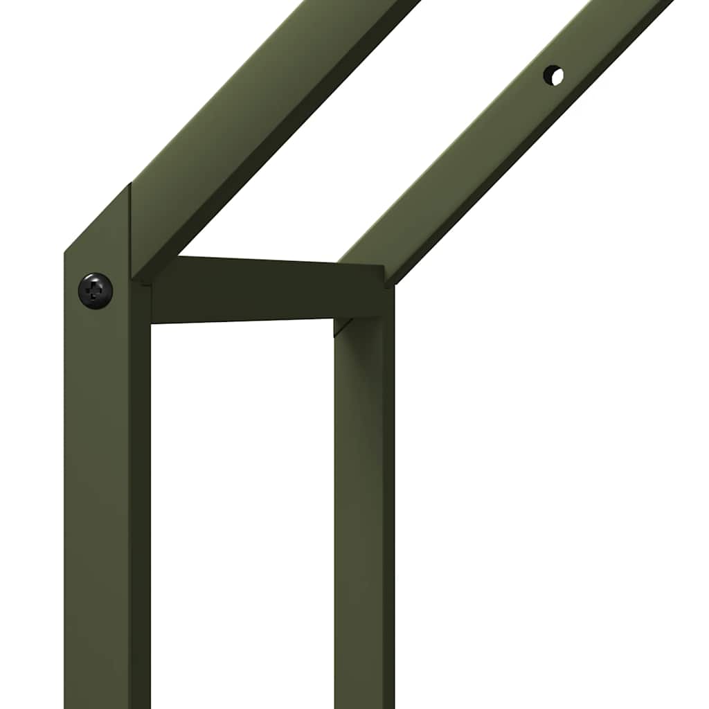 Rastrelliera per Legna da Ardere Verde Oliva 40x25x60 cm - homemem39