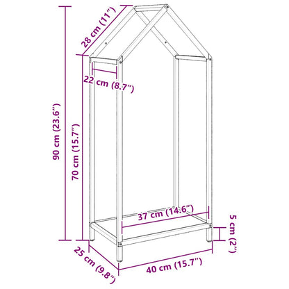 Rastrelliera per Legna da Ardere Bianca 40x25x90 cm - homemem39
