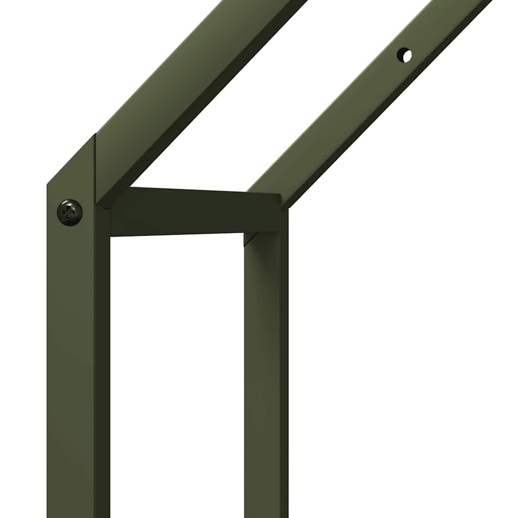 Rastrelliera per Legna da Ardere Verde Oliva 40x25x90 cm - homemem39
