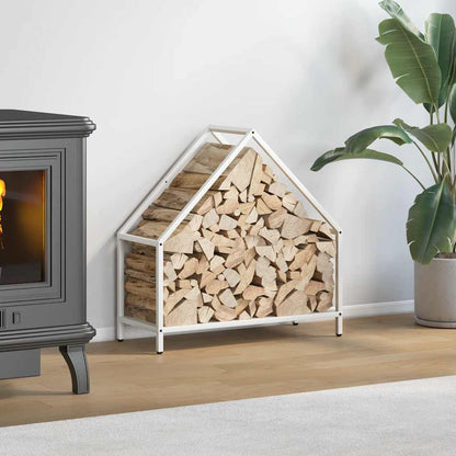 Rastrelliera per Legna da Ardere Bianca 60x25x60 cm - homemem39