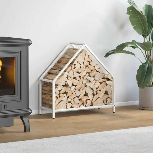 Rastrelliera per Legna da Ardere Bianca 60x25x60 cm - homemem39