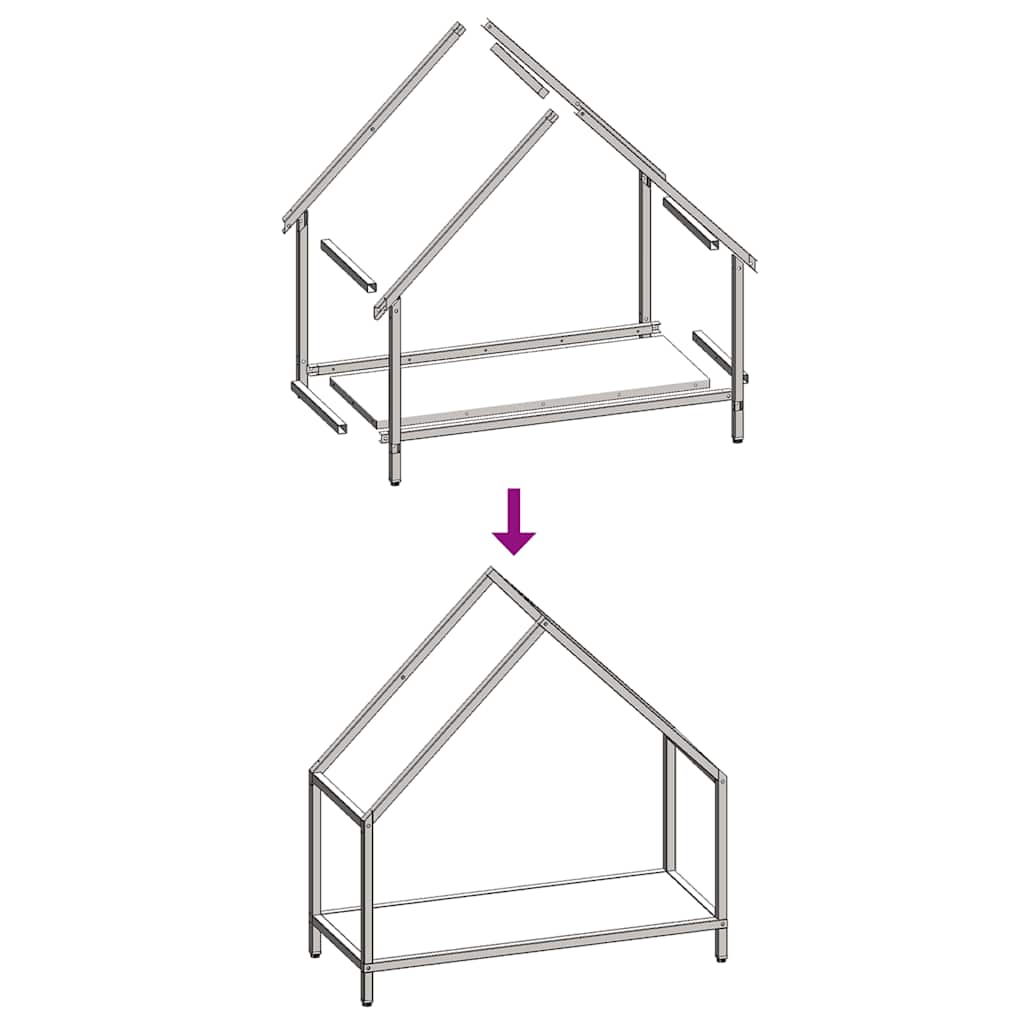 Rastrelliera per Legna da Ardere Antracite 60x25x60 cm - homemem39
