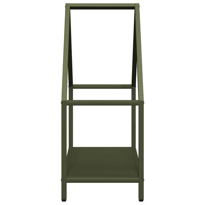 Rastrelliera per Legna da Ardere Verde Oliva 60x25x60 cm - homemem39