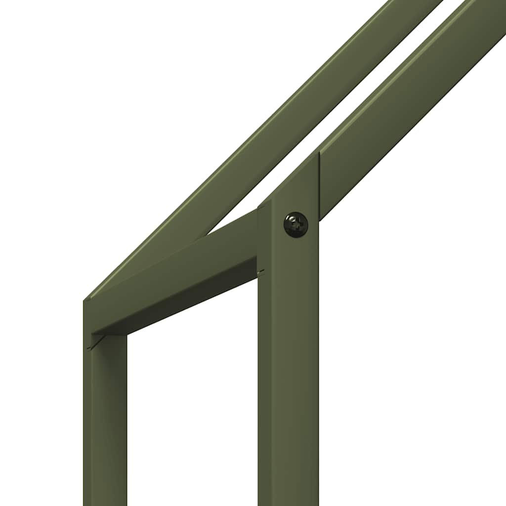 Rastrelliera per Legna da Ardere Verde Oliva 60x25x60 cm - homemem39