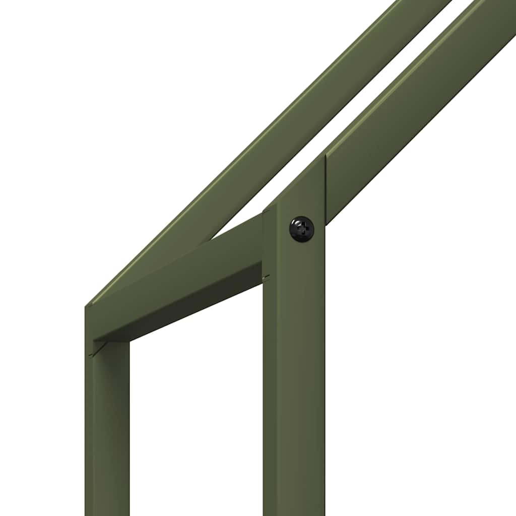 Rastrelliera per Legna da Ardere Verde Oliva 60x25x90 cm - homemem39