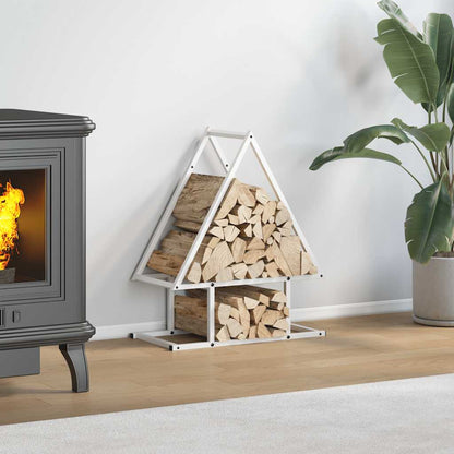 Rastrelliera per Legna da Ardere Bianca 50x25x60 cm - homemem39