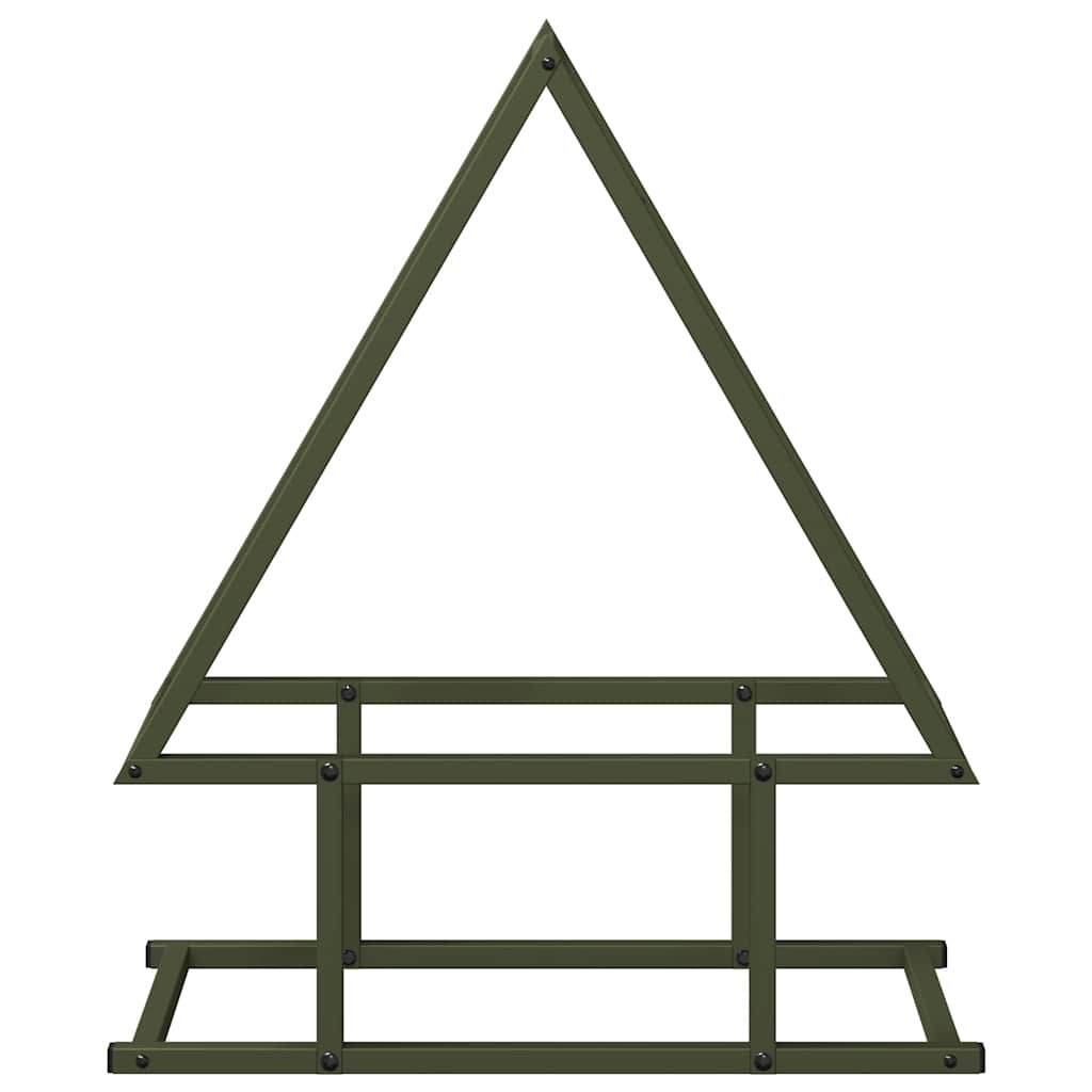 Rastrelliera per Legna da Ardere Verde Oliva 50x25x60 cm - homemem39
