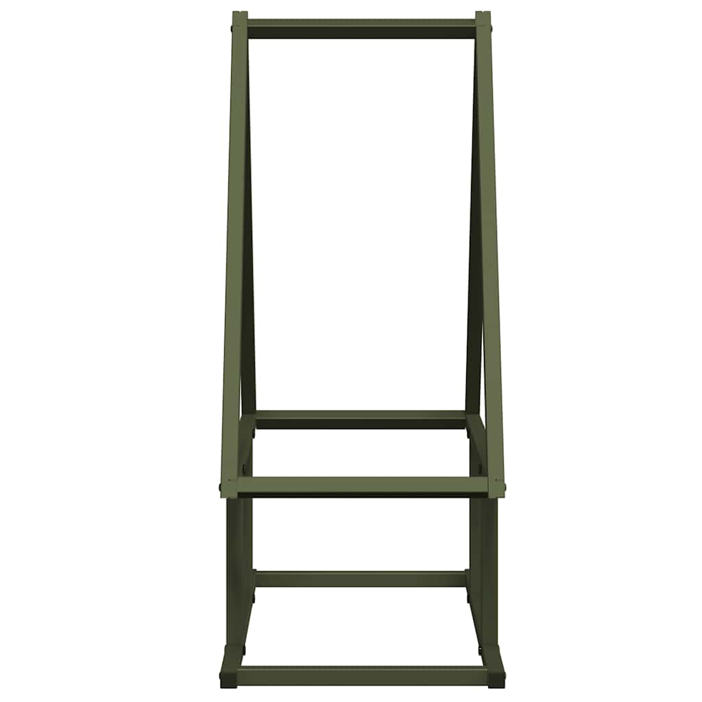 Rastrelliera per Legna da Ardere Verde Oliva 50x25x60 cm - homemem39