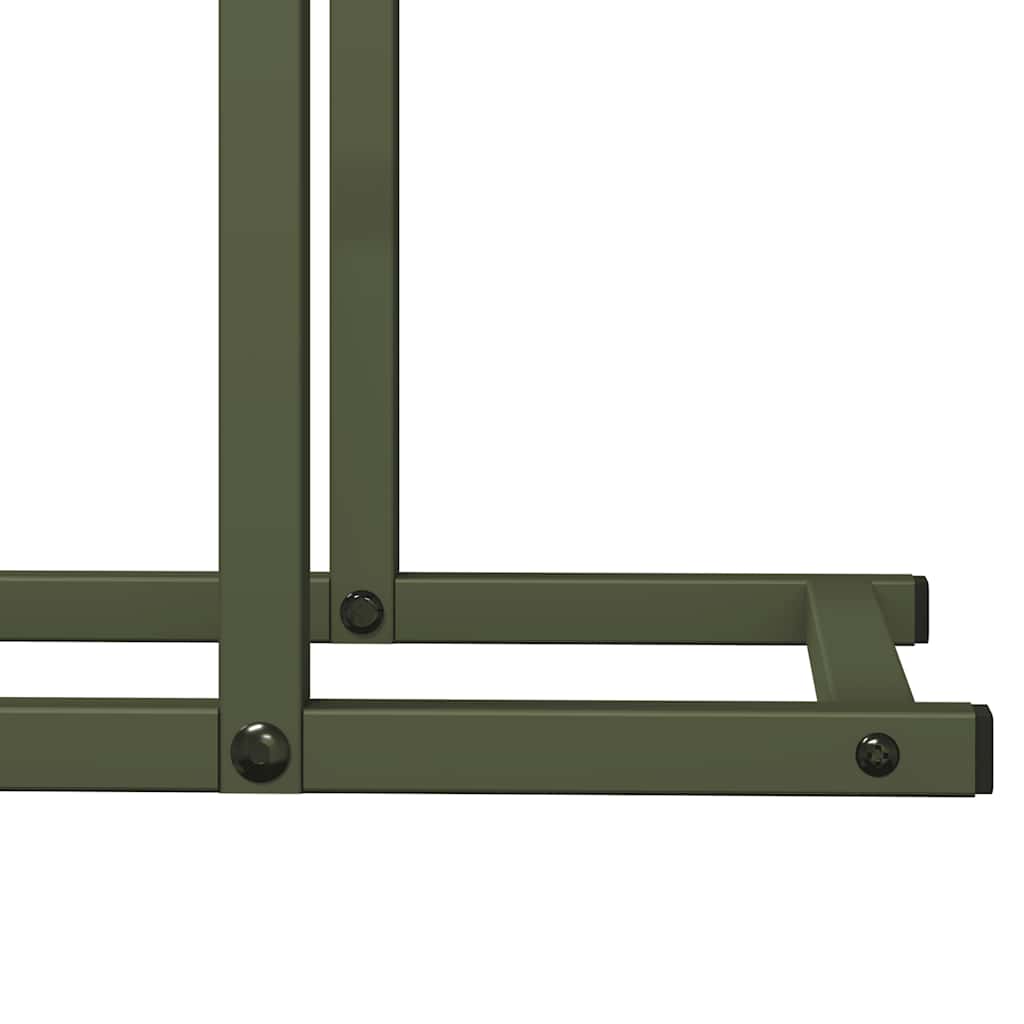 Rastrelliera per Legna da Ardere Verde Oliva 50x25x60 cm - homemem39